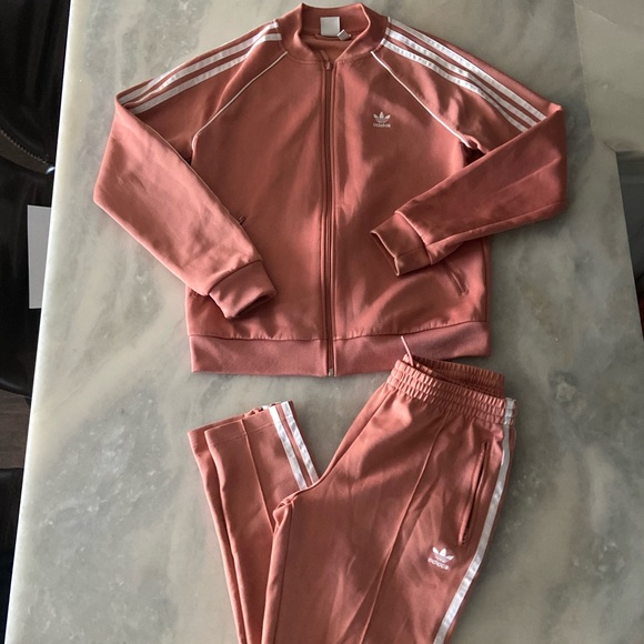 Adidas Originals Superstar Track Set Rose Pink Three Stripes Woman’s Size Medium